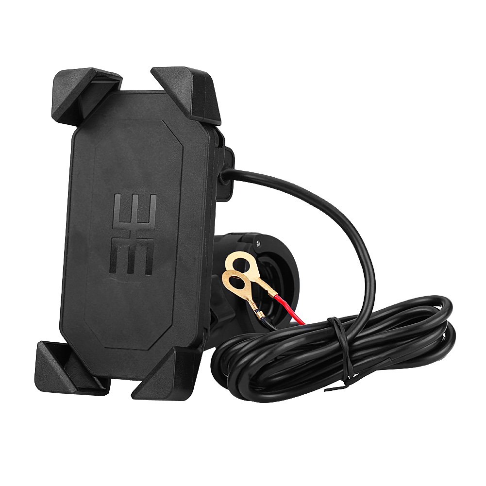 2 in 1 Motorradhalter Fahrrad Handyhalterung tragbarer Motorradlenker Handy GPS Halterung USB Ladegerät 360 ° verstellbar Universal für 4,7 '' -6 '' Handy von Aramox