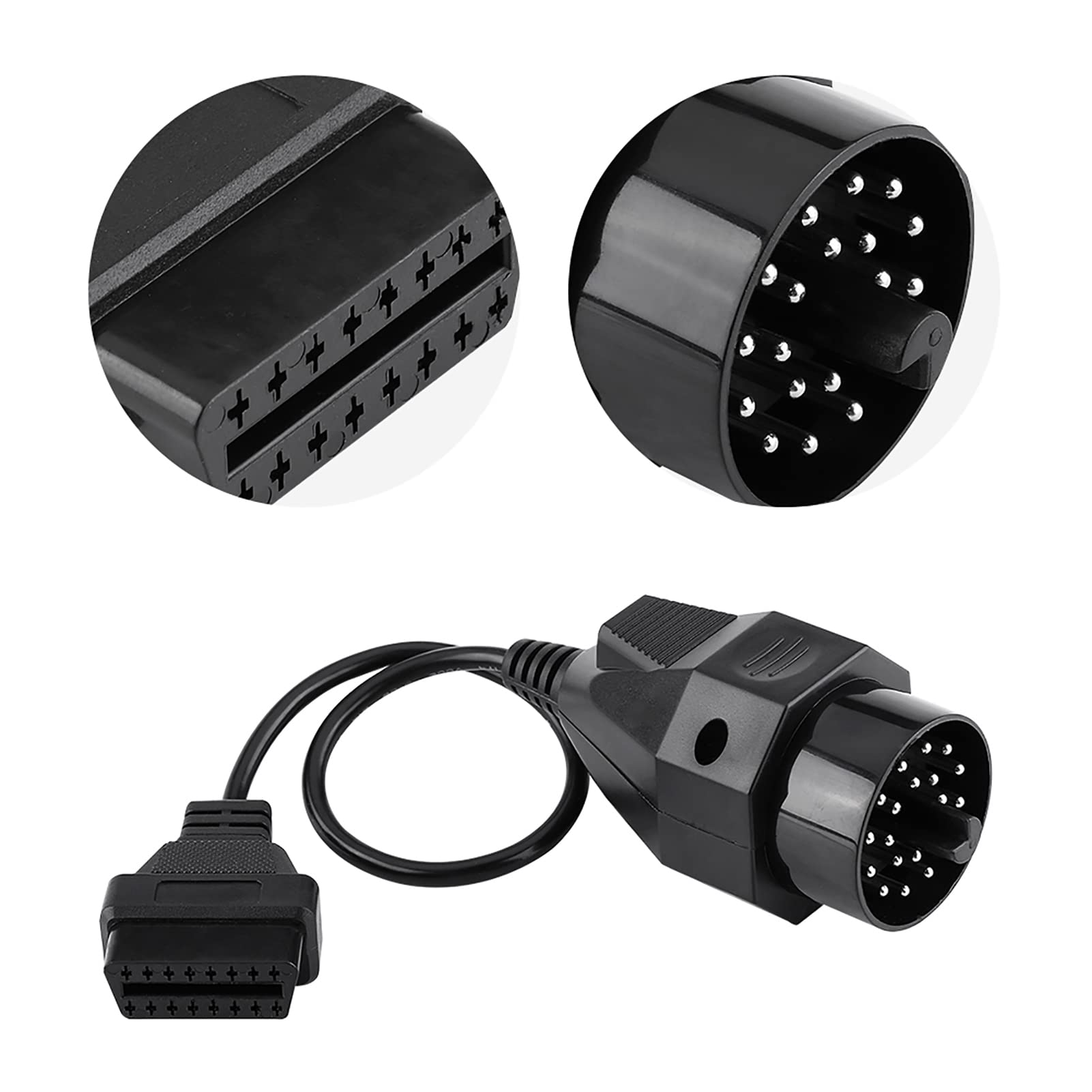 20PIN OBD1 auf 16PIN OBD2 Adapter Stecker Scannerkabel, Rundes Diagnosescannerkabel für E36 E38 E39 E46 E53 X5 Z3 von Aramox