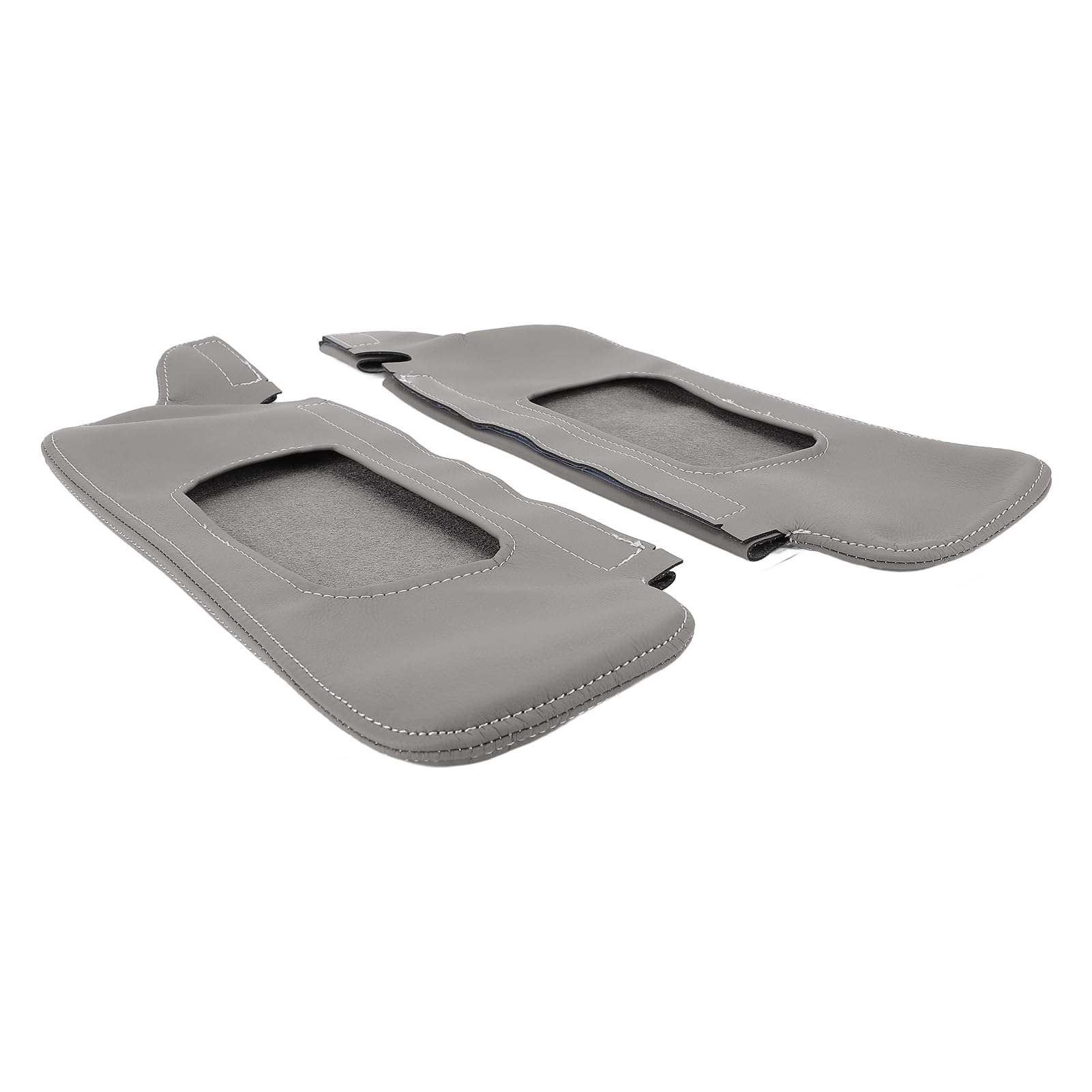 2er-Pack Sonnenblendenbezüge aus PU-Leder, Kratzfester Visierersatz für Mustang 1994–2004 (Gray) von Aramox