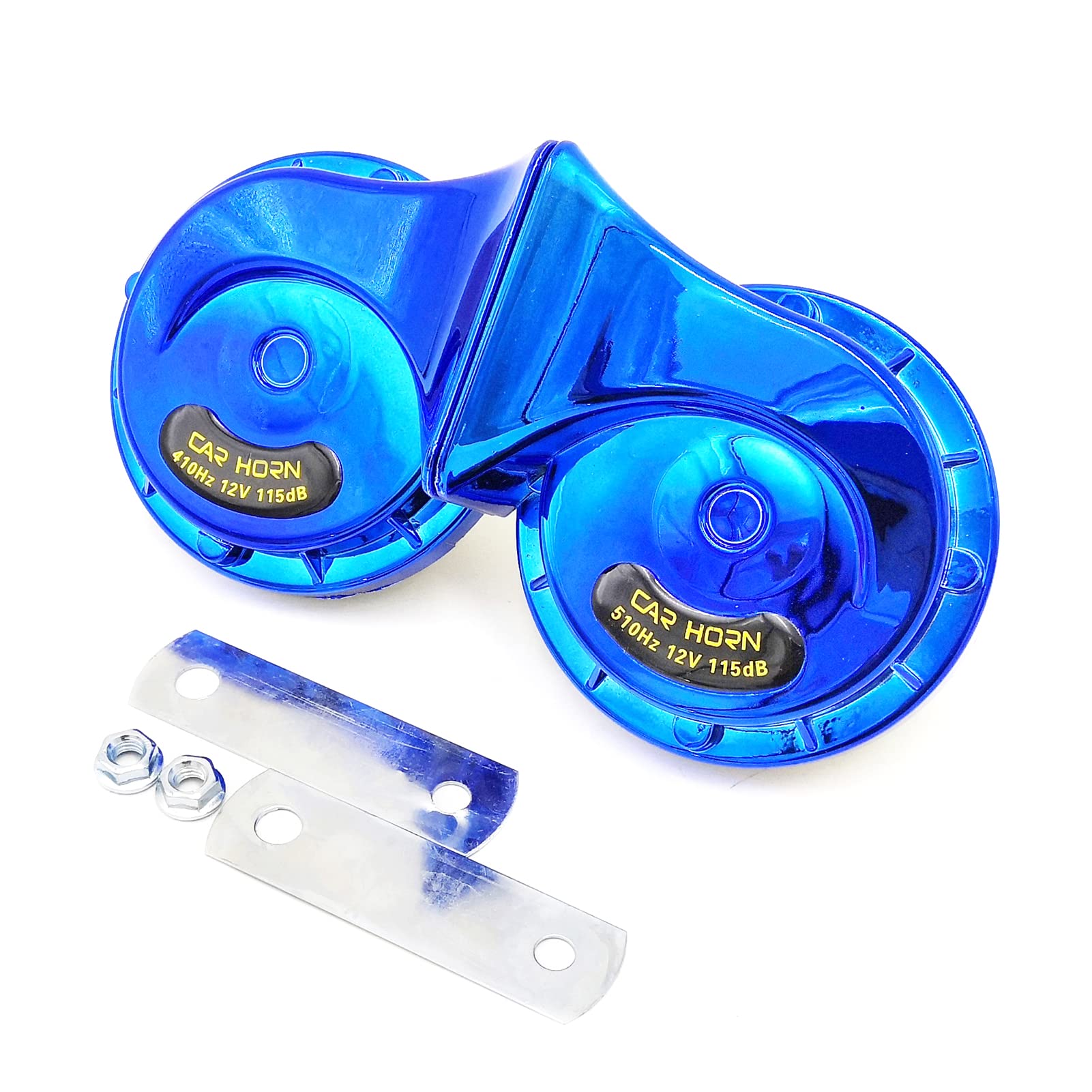 2pcs Dual Ton Snails Horn 12V Elektrische Schneckenhörner für Motorräder Autos und Kleine Yachten (BLUE) von Aramox