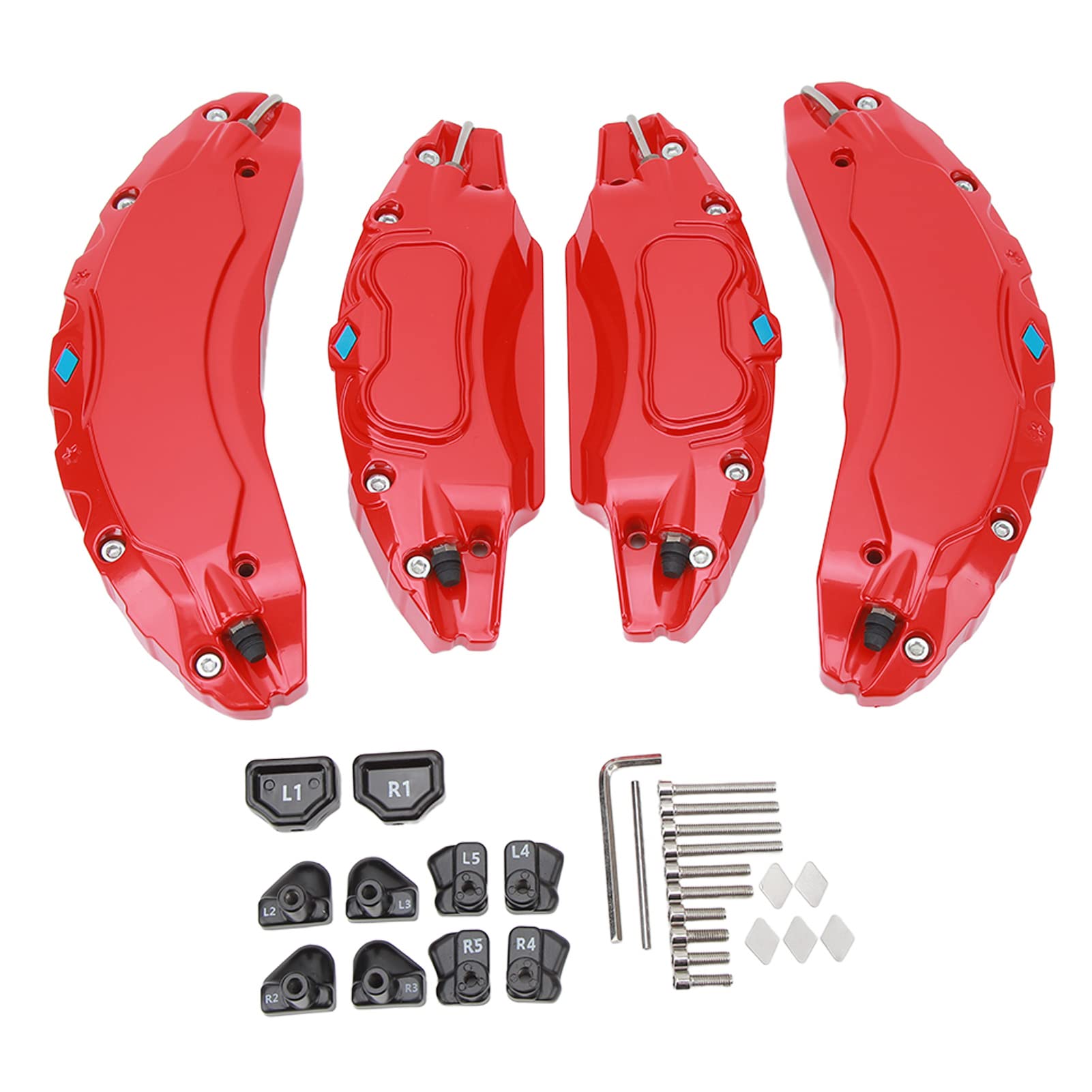 Aluminium-Bremssattelabdeckungen für Model 3, 4er-Set – Sportlicher und Modischer Ersatz für 18-Zoll- und 19-Zoll-Räder (Rot) von Aramox