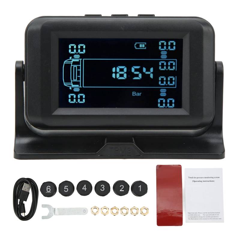 Aramox 6-Rad-LKW, Leichter LKW, Wohnmobil, Kabelloser Reifendruckmonitor, 8 Bar, Solar-Reifendruck, TPMS-Reifendruckmonitor von Aramox