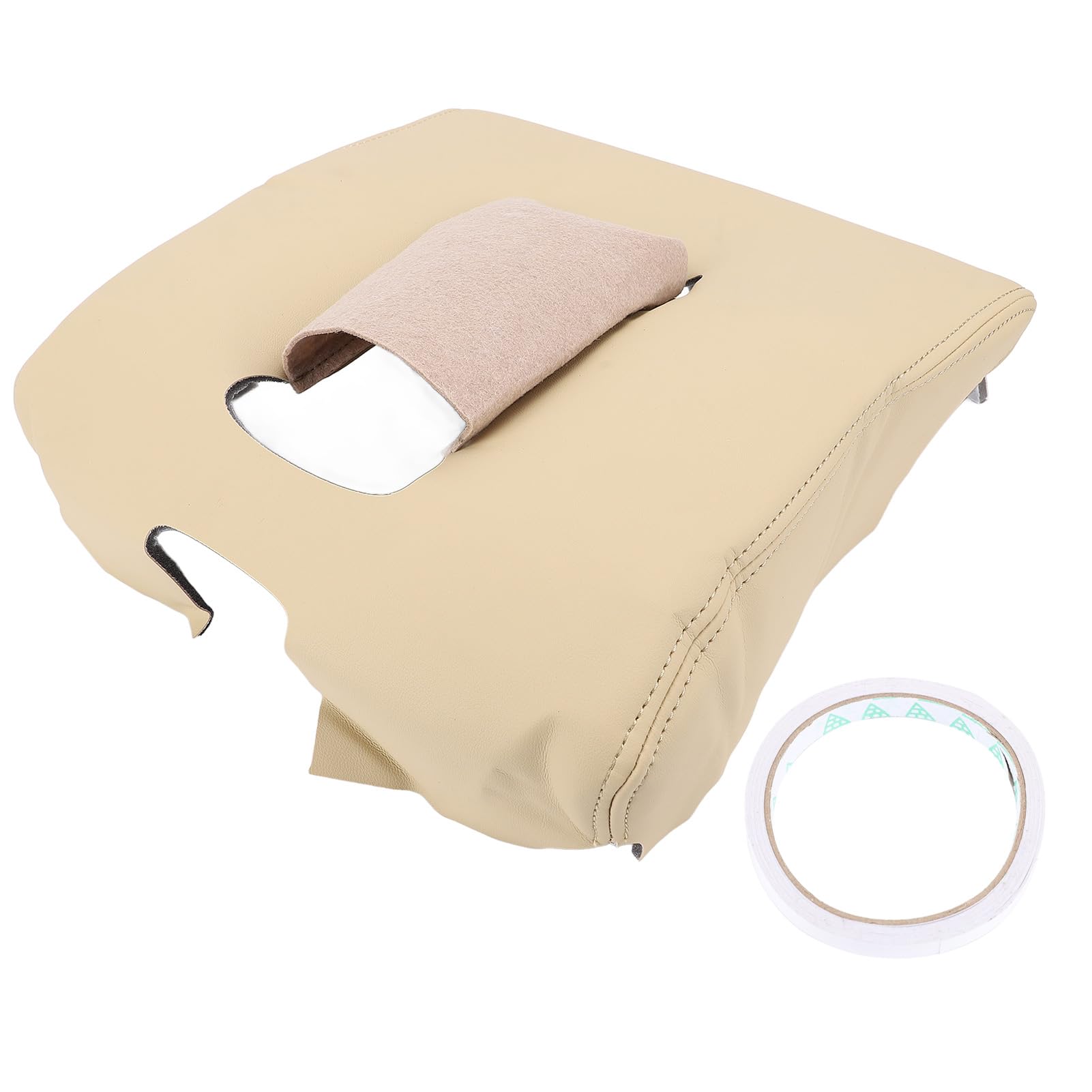 Aramox Auto-Mittelkonsolen-Abdeckung, Ersatz, PU-Leder, Wasserabweisend, Bequem, Kratzfest, Armlehnenschutz für 1500 2500 3500 2014–2018 (Beige) von Aramox