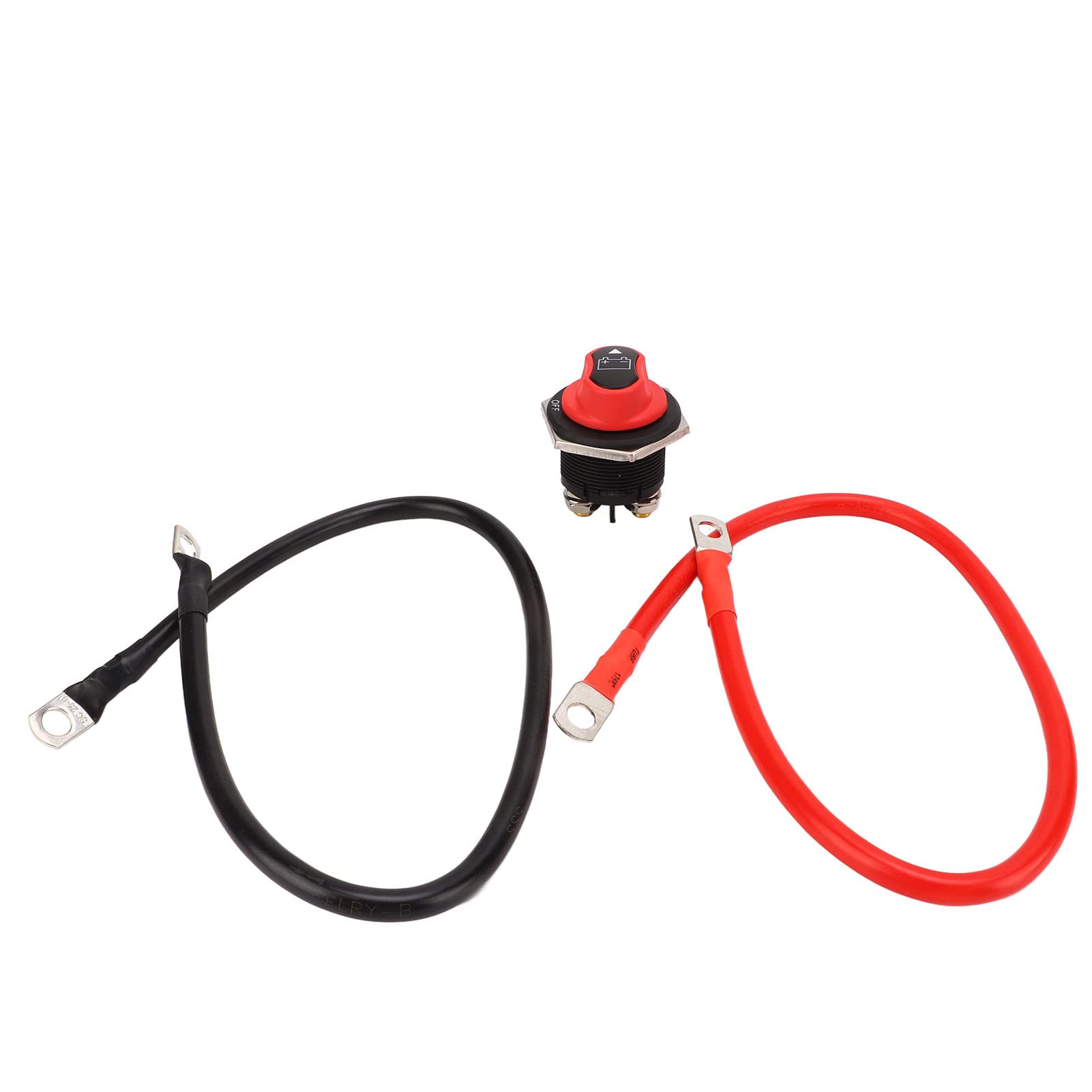 Aramox Batterie-Trennschalter, 12-32 V Batterie-Trennschalter, 2 Positionen, Mini-Batterie-Ein-Aus-Schalter mit 6 AWG-Kabel für Auto, Wohnmobil, Yacht von Aramox