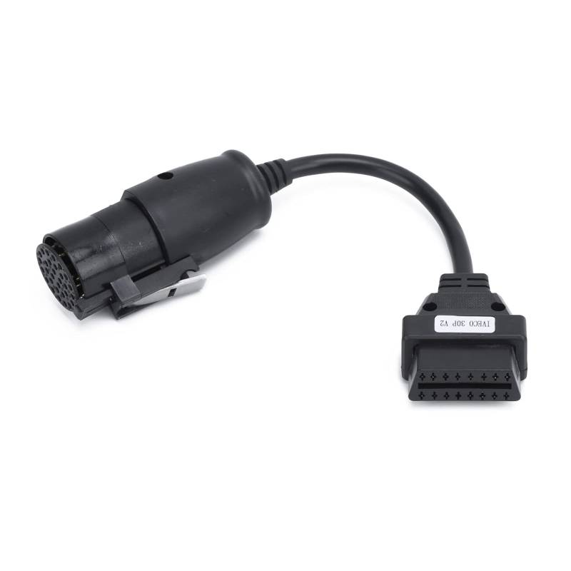 Aramox Diagnosekabel, LKW-Diagnosekabel-Adapter, OBD2 30-Pin-16-Pin-Diagnosekabeladapter 250 Mm/9,8 Zoll Länge Ersatz Passend für IVECO-LKW von Aramox