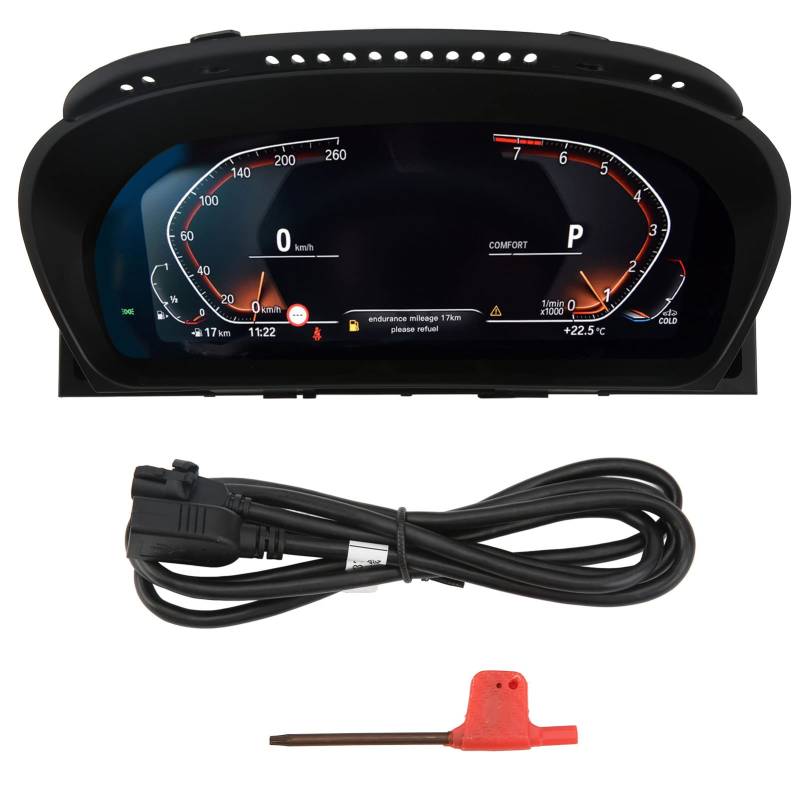 Aramox Digital Gauge, LCD Digital Instrument Cluster Dash Gauge Display Speed ​​Temp Pressure für 5er E60 E61 CIC CCC System 2003-2009 von Aramox