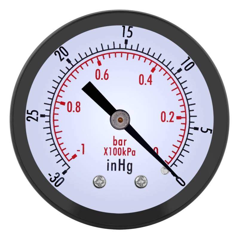 Aramox Druckluftmesser, Luft-Vakuum-Druckmessgerät, 50mm 1/4"BSPT Gewinde Mini Dial Air Vakuum Manometer Meter Manometer für Wasser Luft Öl von Aramox