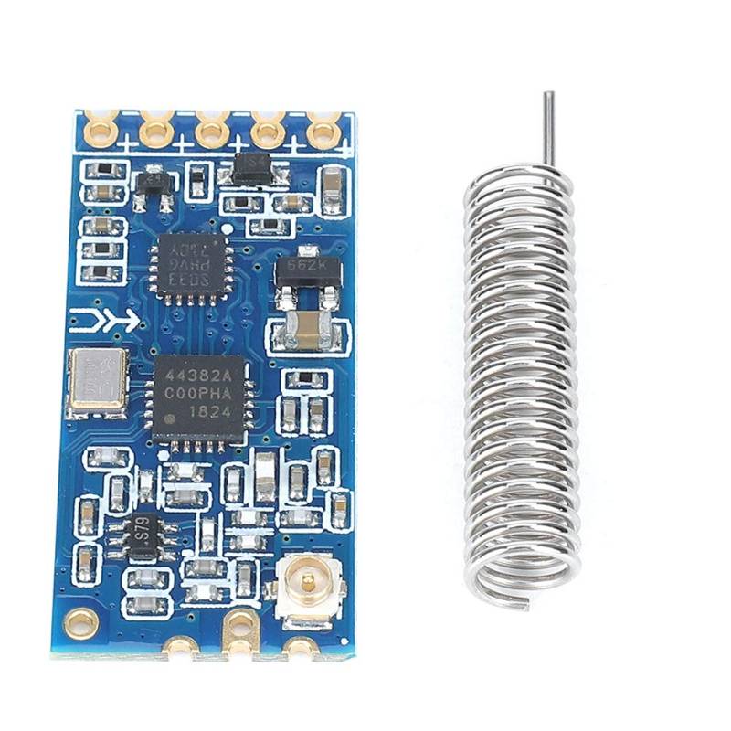 Aramox HC-12 Wireless Port-Modul, SI4463 Modul für drahtlose serielle Schnittstelle 1000 m mit federförmiger Antenne 433,4-473,0 MHz von Aramox