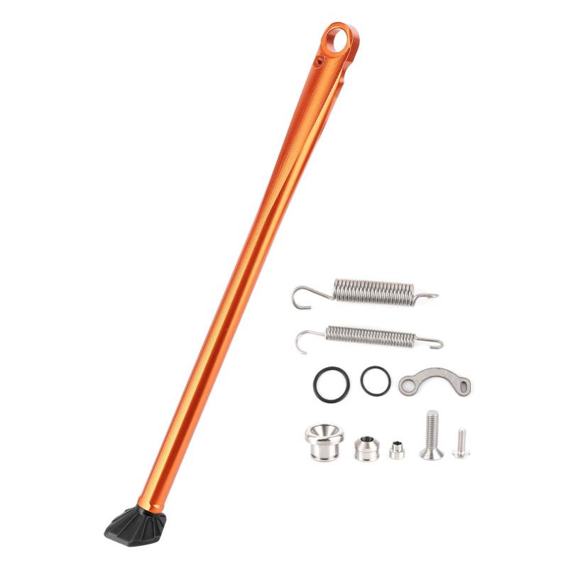 Aramox Kickstand Seitenständer, CNC Aluminiumlegierung Kickstand Seitenständer mit Federzubehör Passend für Husaberg FE 501 FE 250 FE 390(Orange Rod + Schwarzer Fuß) von Aramox