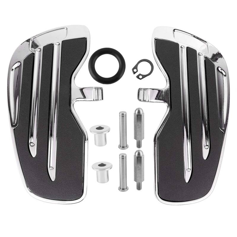 Aramox Motorrad Fußrasten, Fußstützenstifte, Aluminium Front Rider Dielen Fußstützen Fußrasten Zubehör Zubehör Kit Für Indian Scout/Sixty/Bobber 2015(Versilberung) von Aramox