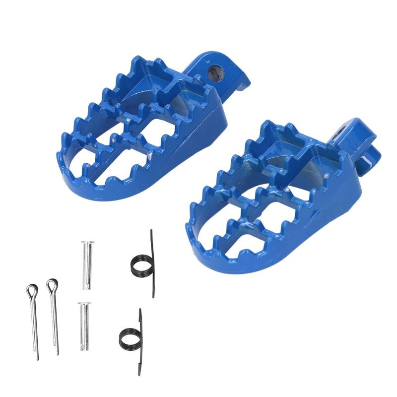 Aramox Motorrad Pedale Pad Lager, Paar Aluminium Motorrad Rennrad Vordere Fußrasten Fuß Schritt Pegs Pads für PW50 PW80 TW200 TTR90 TTR90E Dirt Bike Motocross (Blau) von Aramox