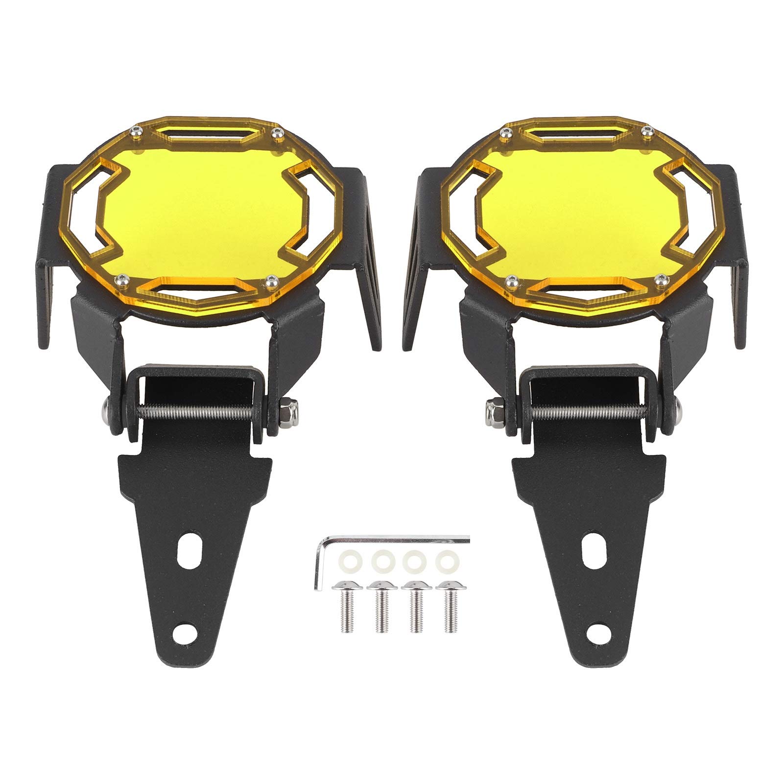 Aramox Nebelscheinwerferschutz, 1K6941005S 1K6941006S Motorrad-Nebelscheinwerferschutzabdeckung LED-Lampenschutz Passend für R1200GS / R1250GS Adventure LC(Gelb) von Aramox