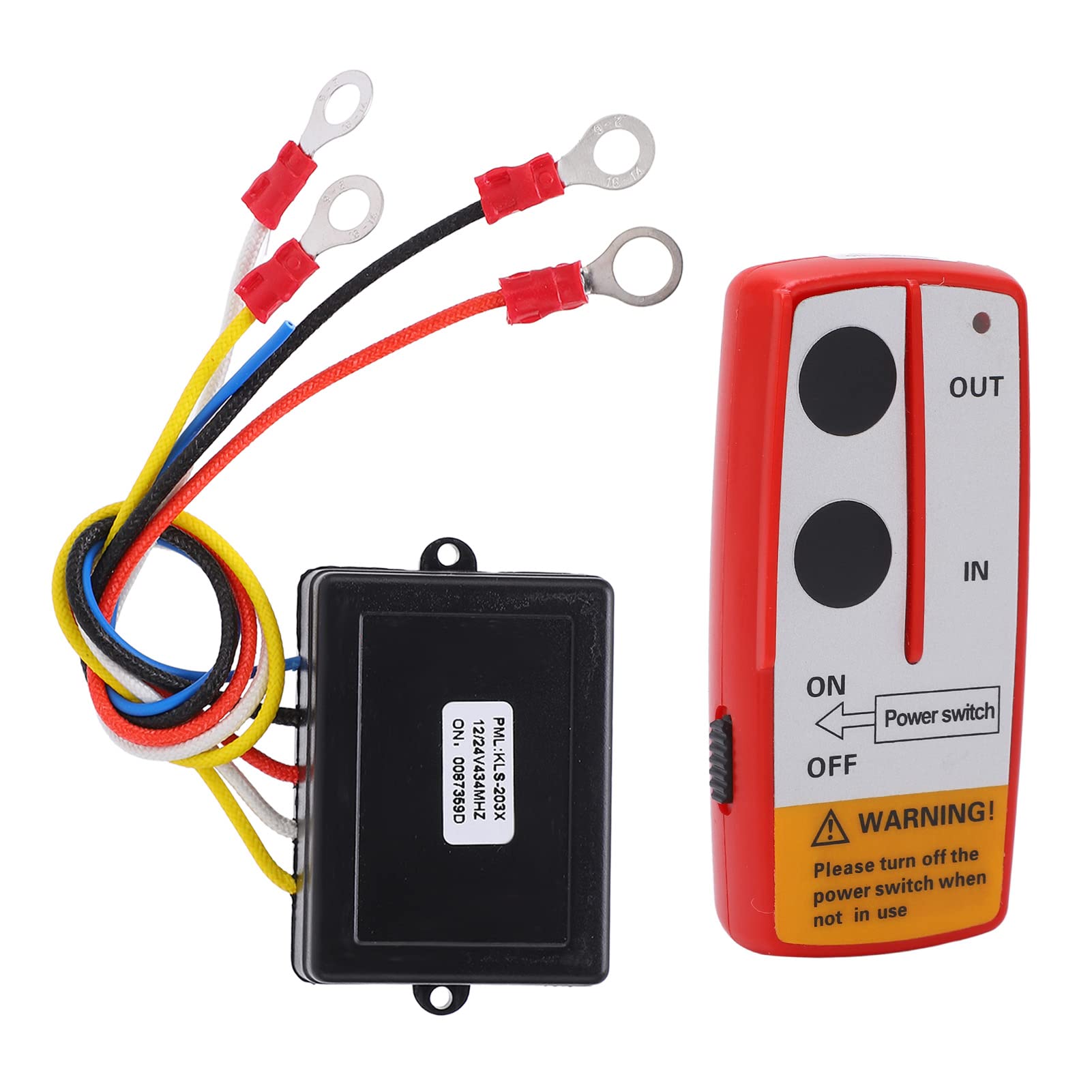 Intelligente Kabellose Fernbedienung, 12 V/24 V-Schalter, Handset-Controller, Universelles Kabelloses Seilwinden-Fernbedienungsschalter-Set für LKW, ATV, SUV (Rot) von Aramox