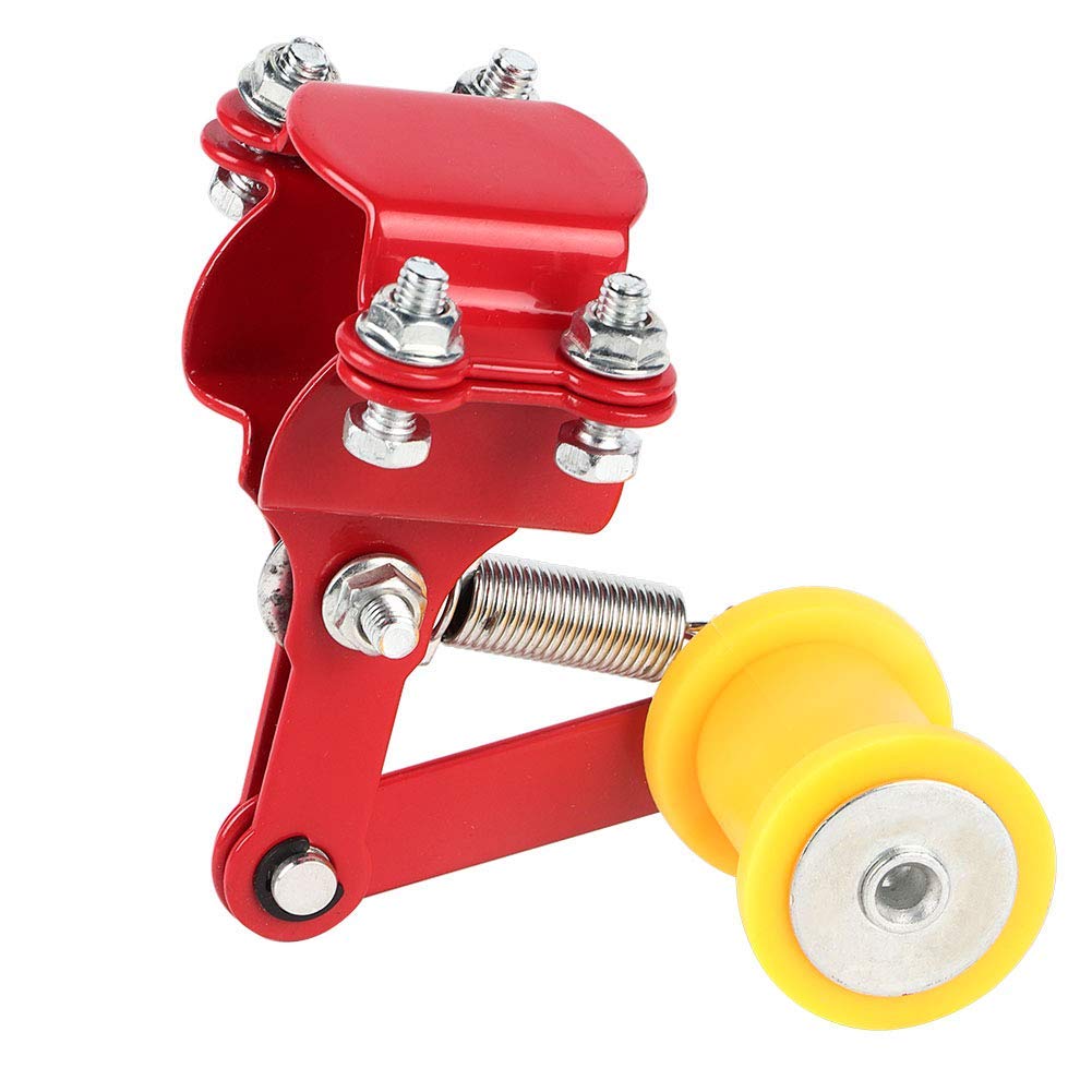 Kettenspanner, Motorradversteller Kettenspanner Bolt On Roller Modifiziertes Zubehör Tool Universal für Dirt Pit Bike Motorrad(rot) von Aramox