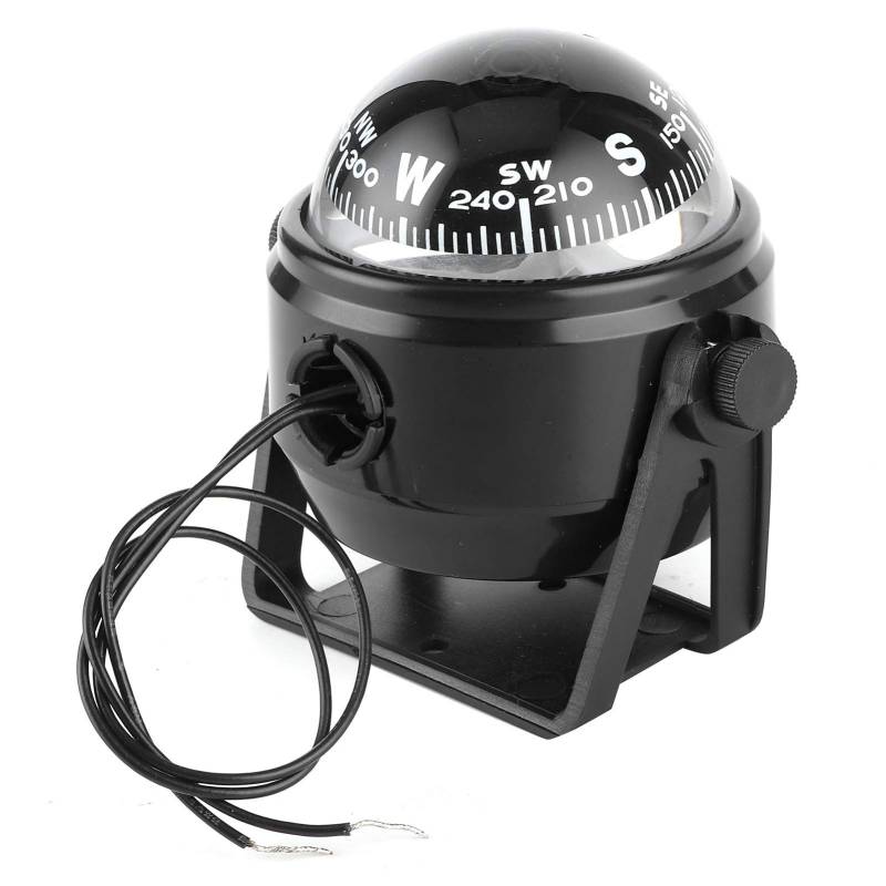 LED Kompass für Boot, 12V LED Sea Marine Elektronischer digitaler Kompass Dash Mount Flush Boot Yacht Schiff Navigationskompass ABS für Segel von Aramox