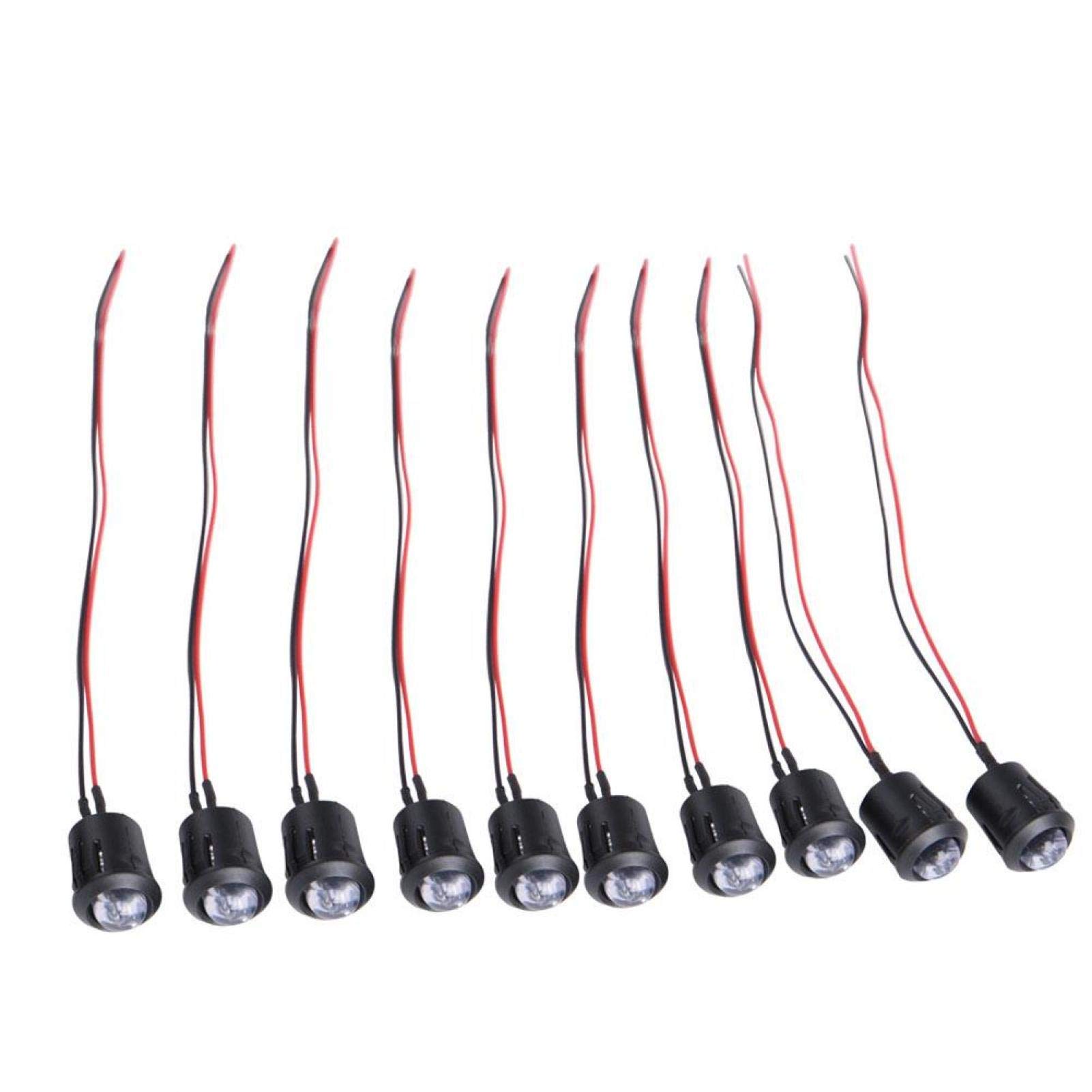 LED Vorverdrahtet 12V, LED Leuchtdiode Vorverdrahtet 10PCS 12V 10mm Vorverdrahtete Konstante LED Leuchtdiode Super Bright Water Transparent Glühbirnen(Grün) von Aramox