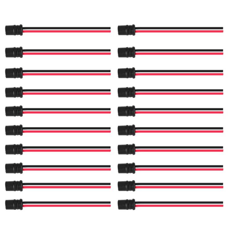 Lampenfassung Halterung, 20 Stück T10 W5W Glühbirnen Verlängerung Sockelhalterung Stecker Weichgummi für Autos Fahrräder Boote von Aramox