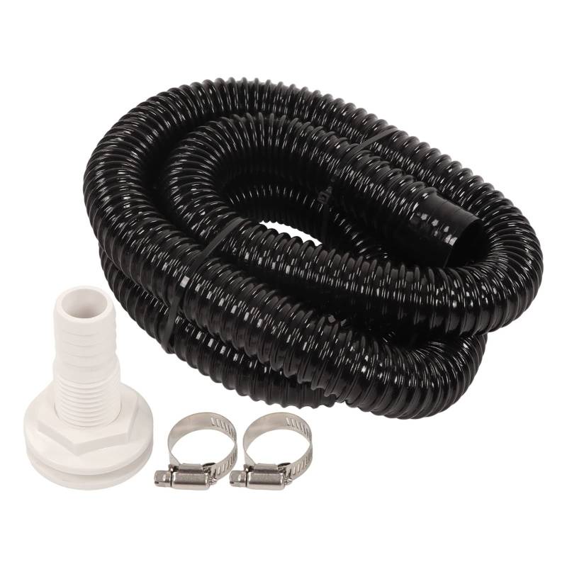 Bilgenpumpen-Schlauch für Boote, Durch-Rumpf-Anschluss 1-1/8 Zoll Durchmesser 6,6 Fuß Langer PVC-Schlauch 2 Stück Klemme für Boot, Marine-Bilgenpumpen-Installations-Kit von Aramox