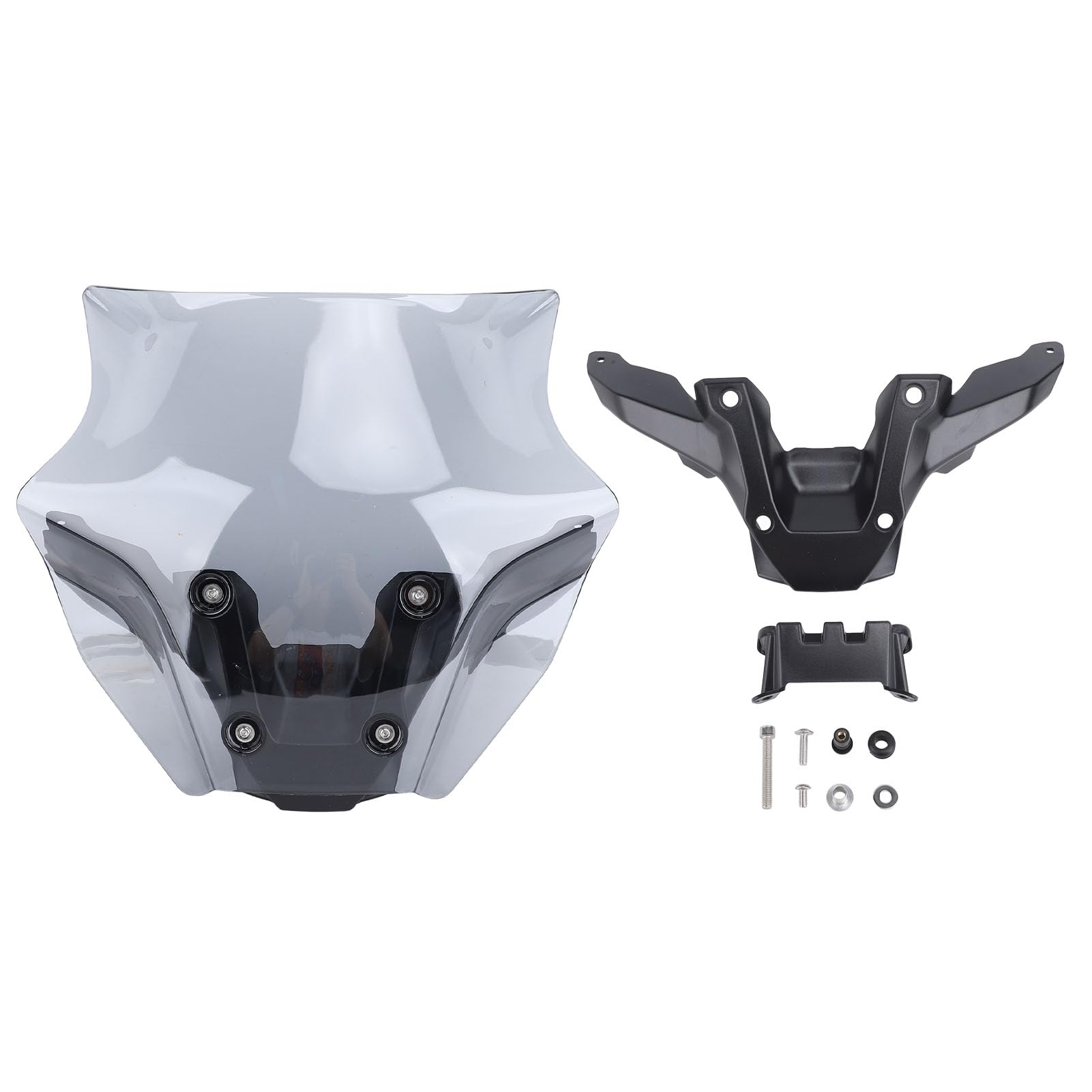 Motorrad Frontscheibe Windwiderstand reduzieren Verbesserte Aerodynamik Windschutzscheibe Windabweiser für MT 09 2024 und später (Gray) von Aramox