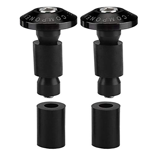 Motorrad Lenkerenden, Motorrad Lenkerendkappe, Lenkerendkappe für Motorräder 22mm 7/8 inch Lenker Stecker Gummi Motorrad Lenker End Slider Plug Caps für Racing ATV Offroad(Schwarz) von Aramox