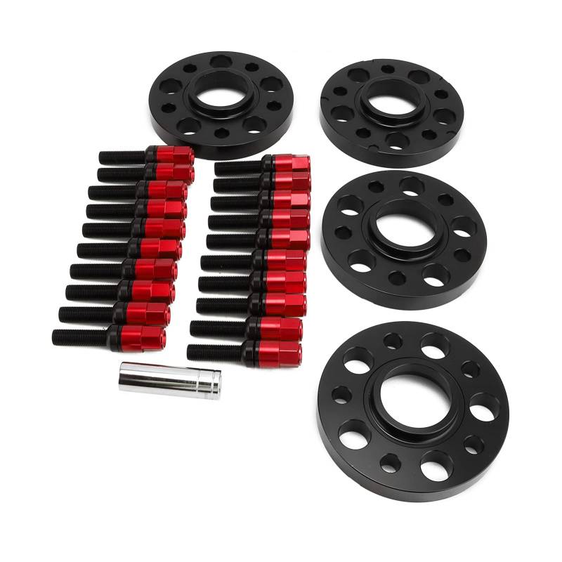 Nabenzentrierung Spurverbreiterungen, spurverbreiterung 20mm KFZ Nabenzentrierung Spurverbreiterungen Set PCD 5x112mm Ersatz für S4/S5/S6/SQ5/ALLROAD/A7(rot) von Aramox