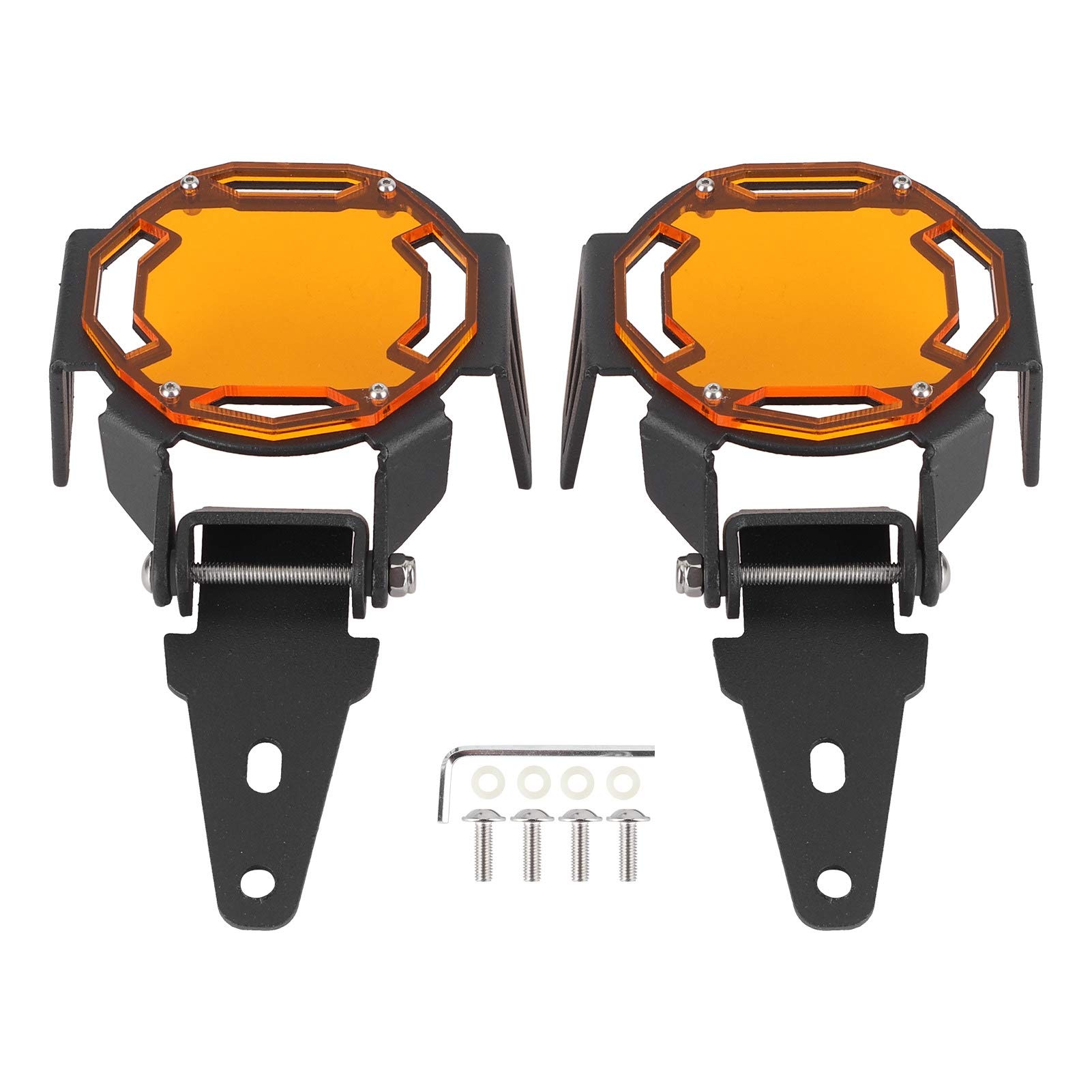 Aramox Nebelscheinwerferschutz, 1K6941005S 1K6941006S Motorrad-Nebelscheinwerferschutzabdeckung LED-Lampenschutz Passend für R1200GS / R1250GS Adventure LC(Orange) von Aramox