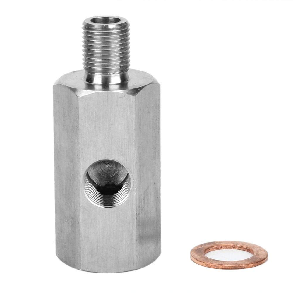 Öldruckmesser-Adapter, Edelstahl-Öldruckmanometer-Adapter 1/8in NPT-Buchse BSPP BSP-Außen- und Innen-T-Stück von Aramox