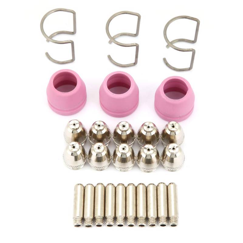 Plasmaschneider-Brennerdüse, Plasma-Elektroden-Düse, 26 Stück/Set AG60 SG55 Plasma Schneidbrenner Verbrauchsmaterial Elektroden Düsen Extended Shroud Shield Cups Kit von Aramox