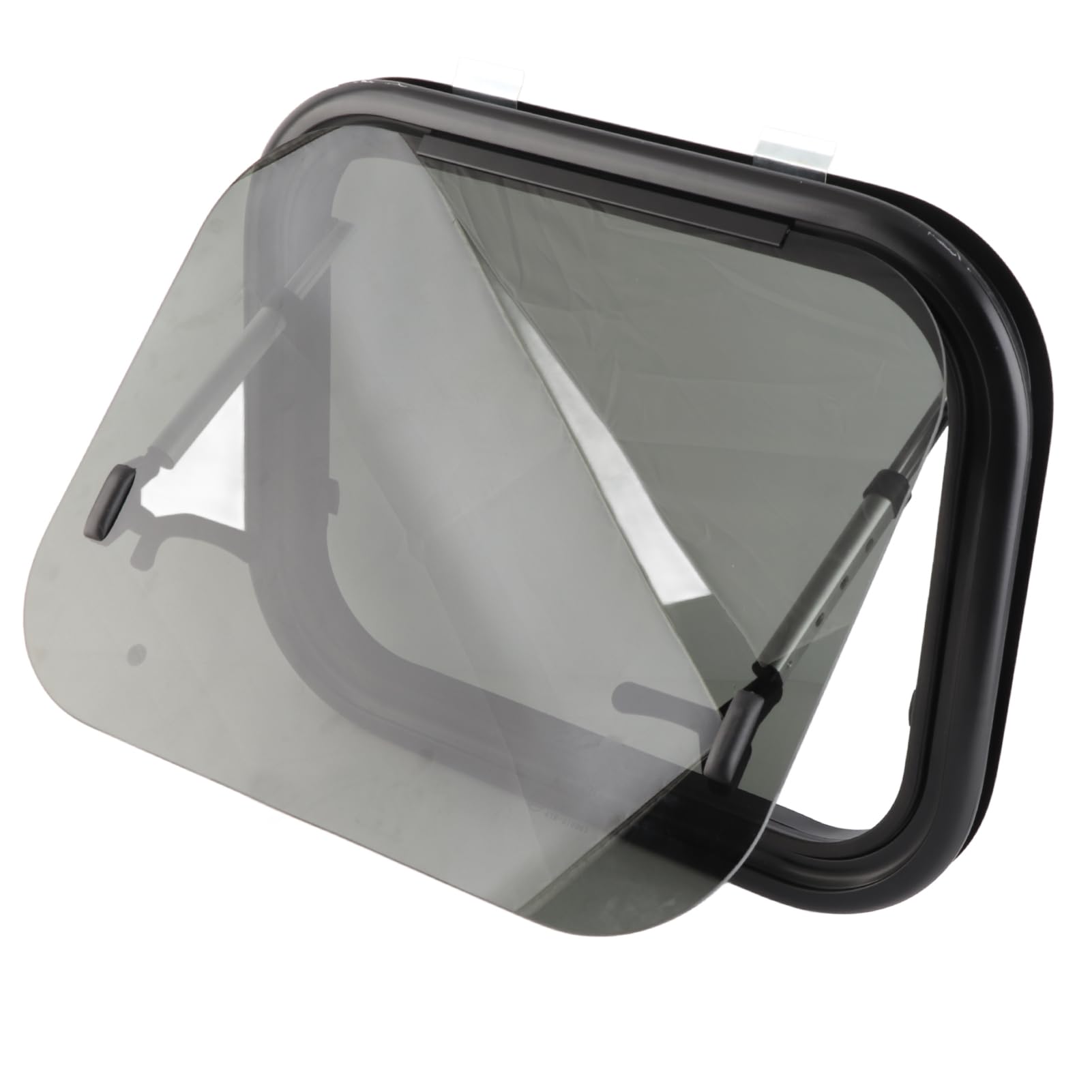 RV Escape Fenster, Fenster 530 X 430 Mm Schwarzes, Temperamentvolles Glas mit Stützstange und Sonnenschutz, Einfache Installation für Wohnmobile, Anhänger, von Aramox