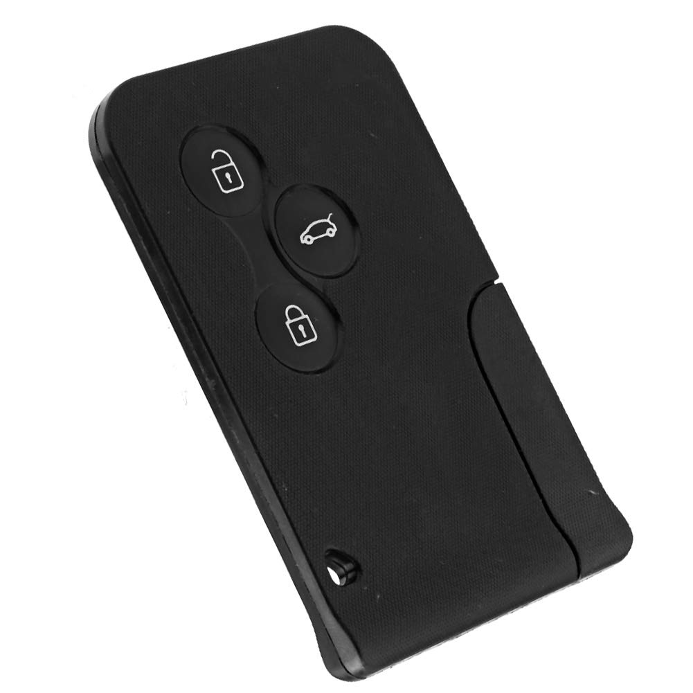 Schlüsselanhänger-Hülle, Mini-3-Tasten-Auto-Fernbedienung, Smart-Key-Karte, Kunststoffhülle, Kompatibel mit Clio Megane 2 3 Koleos von Aramox