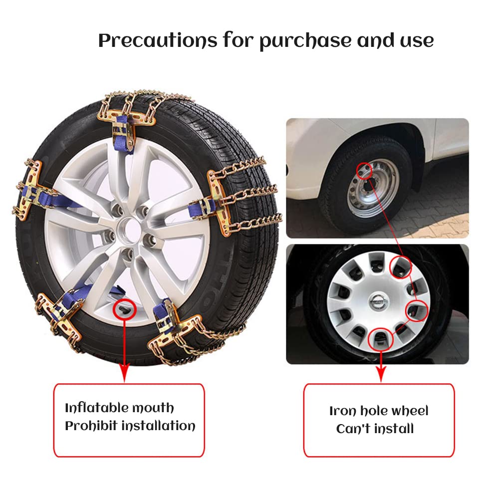 Schneeketten, Rutschfeste Reifenketten, mit Integrierter Automatischer Spannschnalle, Geeignet für PKW-SUV-LKW (M) von Aramox
