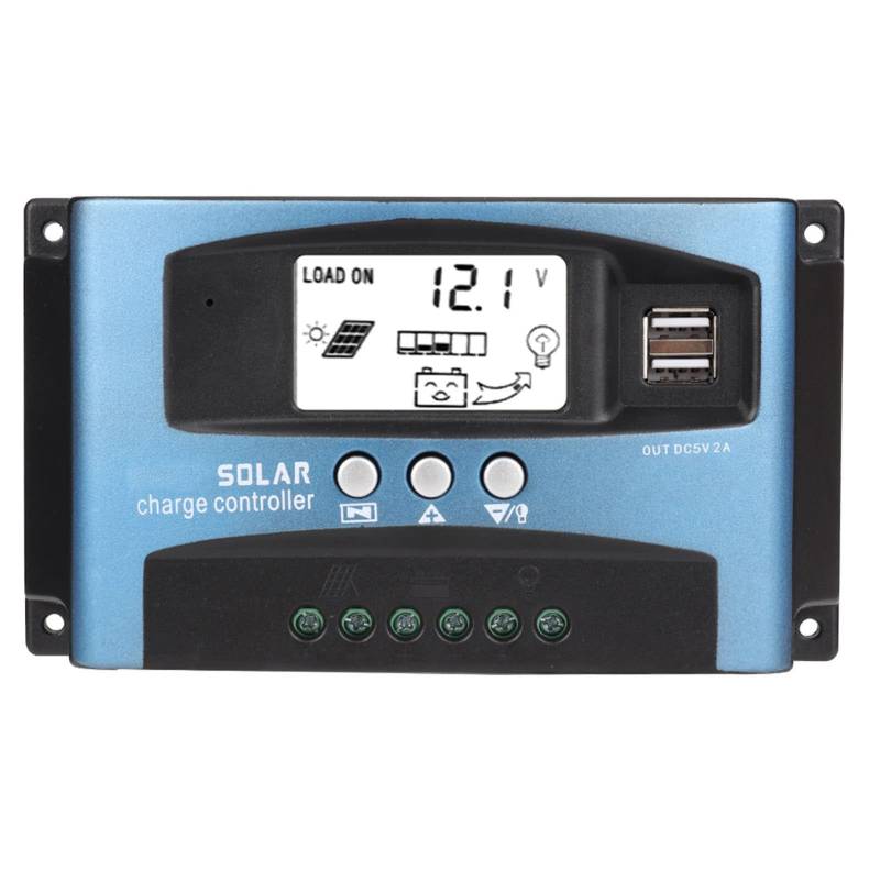 Solarladeregler, MPPT 40/50/60/100A Solarladeregler Duales USB-LCD-Display 12V 24V(50A) von Aramox