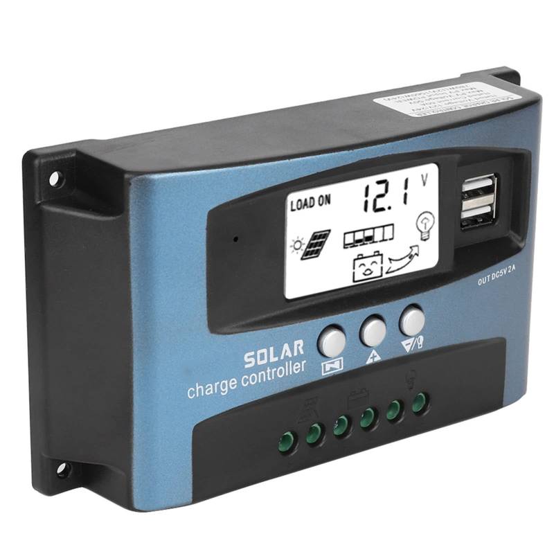 Solarladeregler, MPPT 40/50/60/100A Solarladeregler Duales USB-LCD-Display 12V 24V(40A) von Aramox