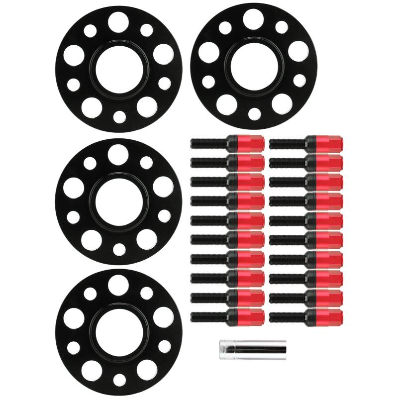 Spurverbreiterung Set, Spurverbreiterung Set 15 mm Ersatz für W202‑C Klasse‑C220 AMG 1994‑2000(rot) von Aramox