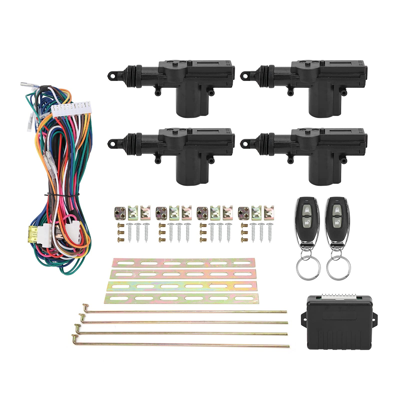 Zentralverriegelung Satz, Zentralverriegelung Satz Fernbedienung Keyless Entry System 12V W/LED Anzeige mit 2 Controllern von Aramox