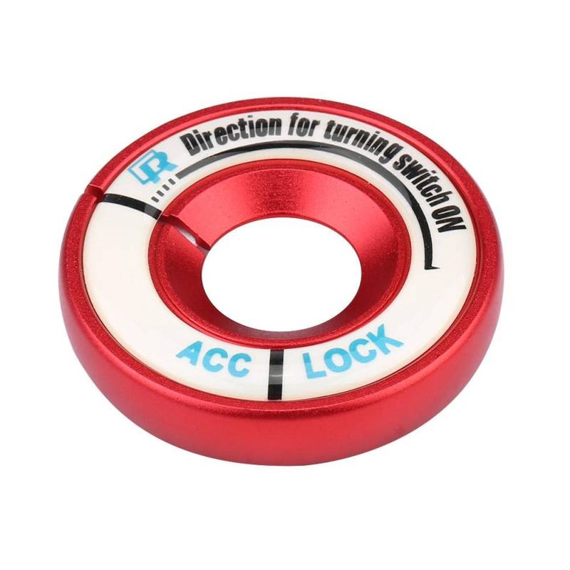 Zündschlossabdeckung, Car Luminous Ignition Switch Ring Kreis Schlüssellochabdeckung Trim (red) von Aramox