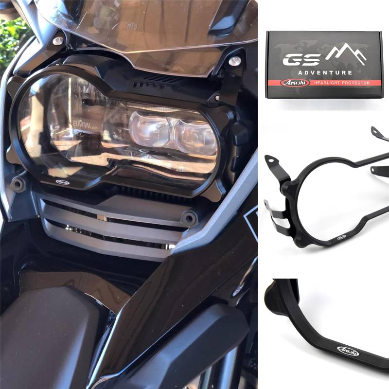 Arashi Scheinwerfer-Schutz für BMW R1200GS 2013–2018 LC 2013–2016 ADV Adventure 2013–2018 Motorradzubehör schwarz GS1200 GS 1200 von Arashi