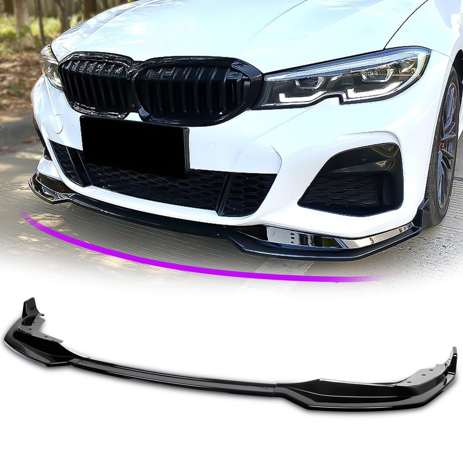 Archaic Frontspoilerlippe kompatibel mit BMW 3 Series G20 G21 M Sport 2018-2022 Lippenspoiler, Splitter Unterkinnspoiler Body Kit 3er M Sport Zubehör von Archaic