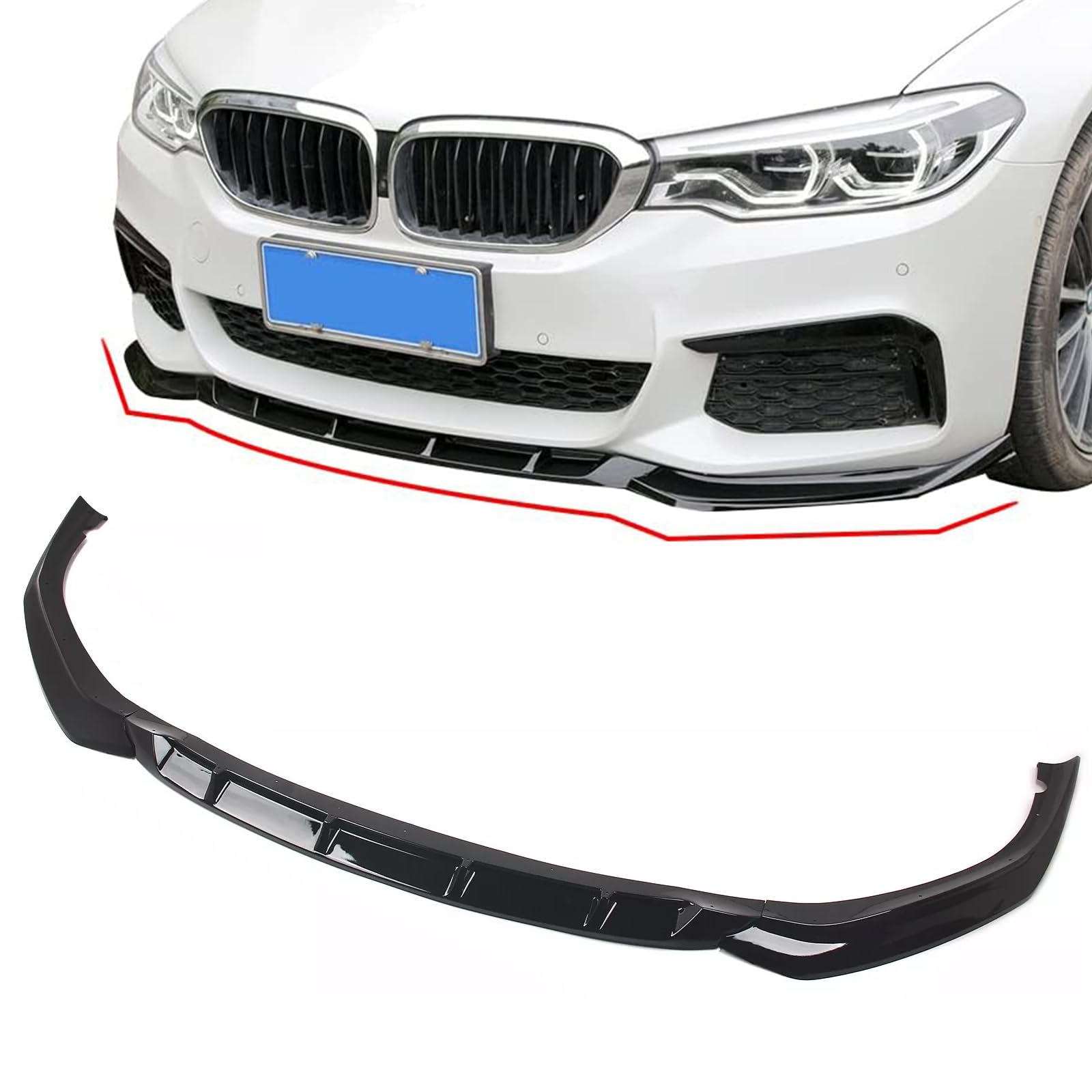 Archaic Frontspoilerlippe kompatibel mit BMW 5er G30 G31 Pre-LCI 2017-2020 Lippenspoiler, Splitter Unterkinnspoiler Body Kit 5er M Sport Zubehör von Archaic