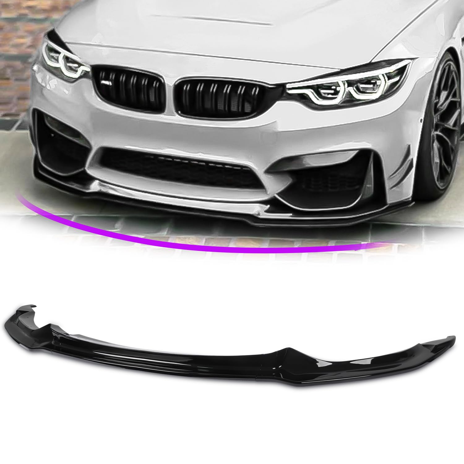 Archaic Frontspoilerlippe kompatibel mit BMW M3 F80 M4 F82 F83 2014-2020 Lippenspoiler, Splitter Unterkinnspoiler Body Kit M3 M4 Zubehör von Archaic