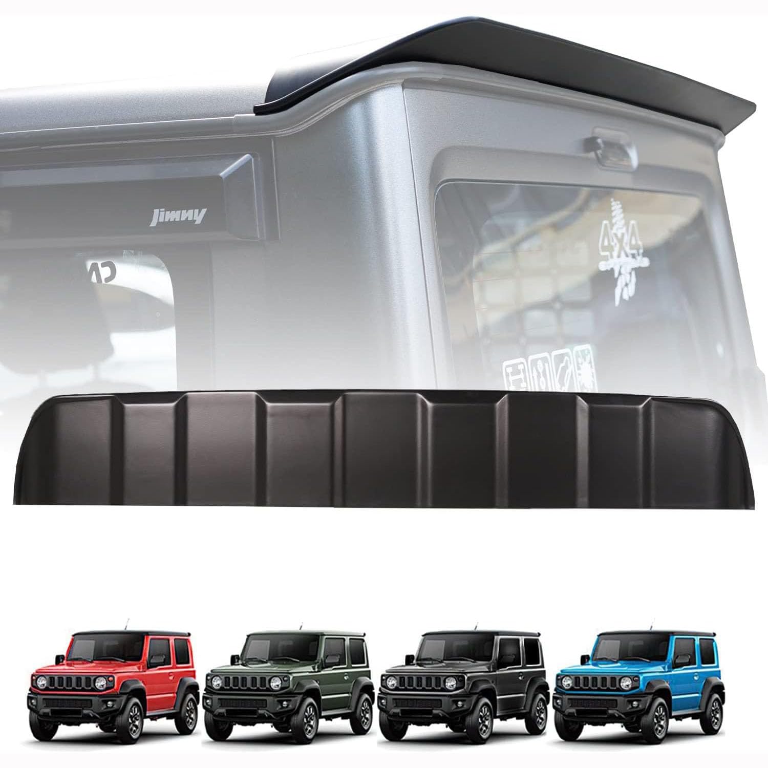 Archaic Heckspoiler Suzuki Jimny Sierra JB64W JB74W 2018-2024, Jimny gl Heckdachspoiler, ABS Heckflügelspoiler Zubehör außen mit doppelseitigem Klebeband von Archaic