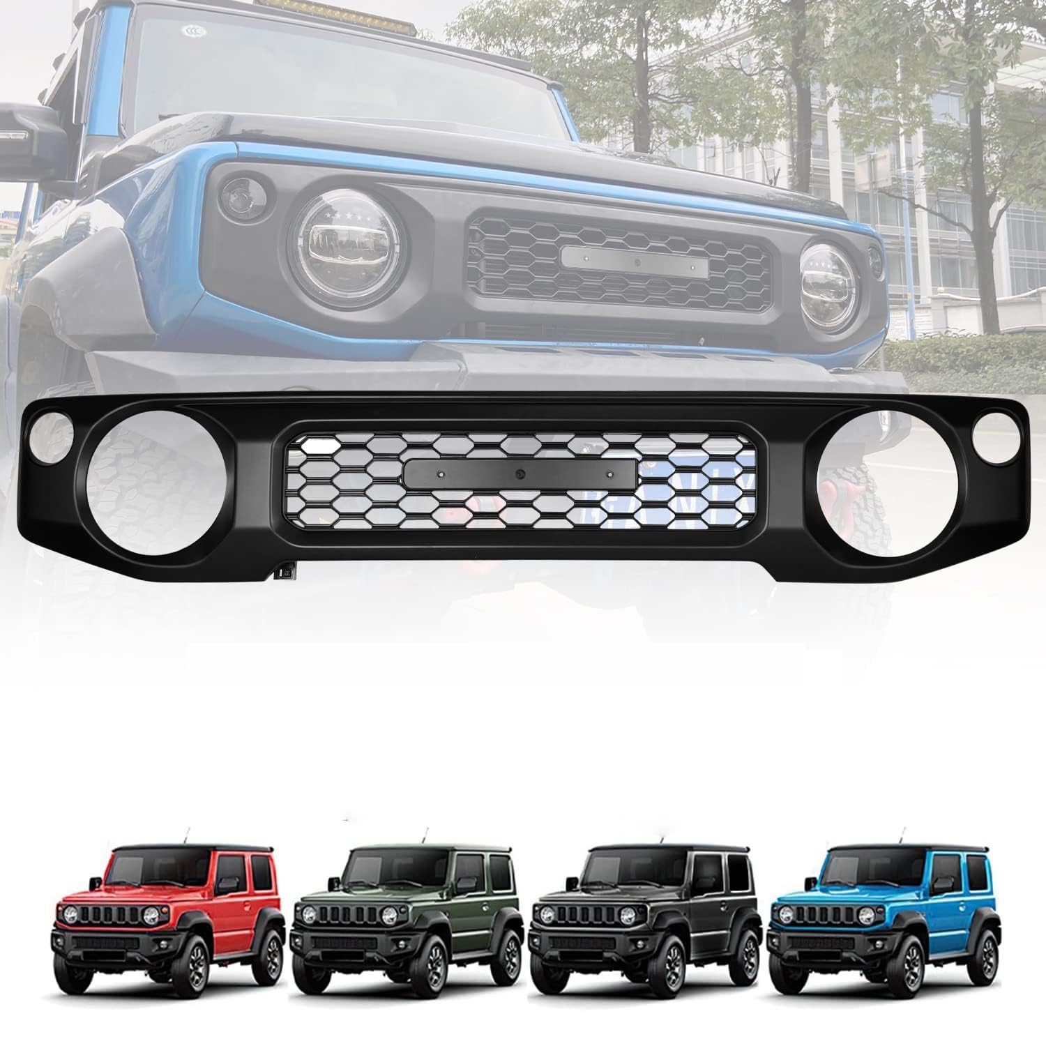 Archaic Kühlergrill Grille voor Suzuki Jimny Sierra JB64 JB74 2018-2024, Nieren voor Jimny,mit Suzuki Mark von Archaic