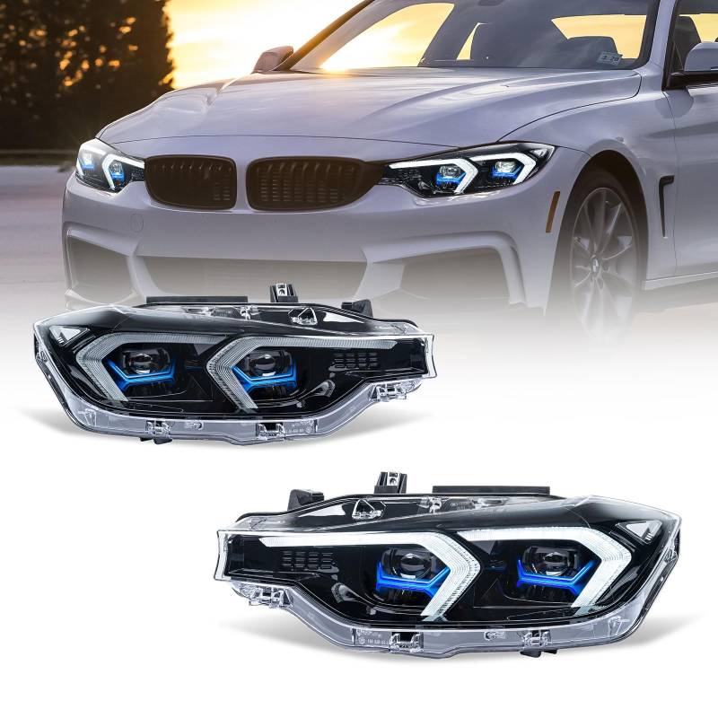 Archaic Scheinwerfer kompatibel mit BMW 3 Series F30 F31 2012-2015, Frontlichter mit weiß oder bernsteinfarben DRL,kein E-Prüfzeichen,für OE Xenon von Archaic