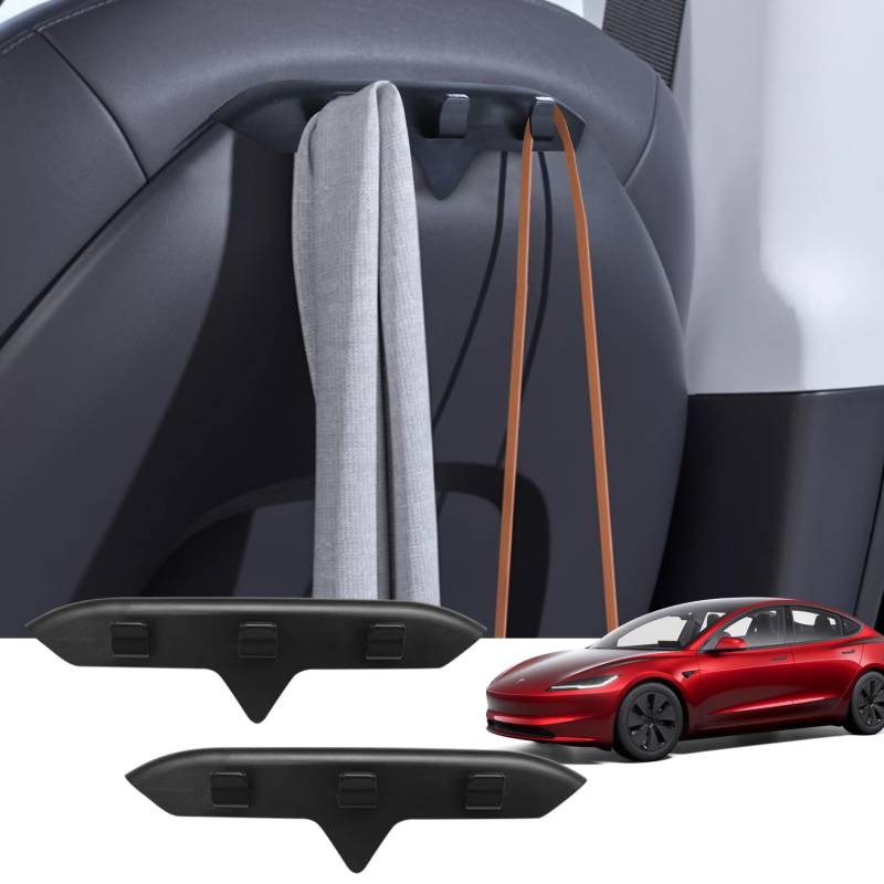 Arcoche 2 Stück Sitzhaken für Tesla Model Y Model 3 Organizer Zubehör 2024 2023 2022 2021 2020 Kopfstützen-Organizer-Haken von Arcoche