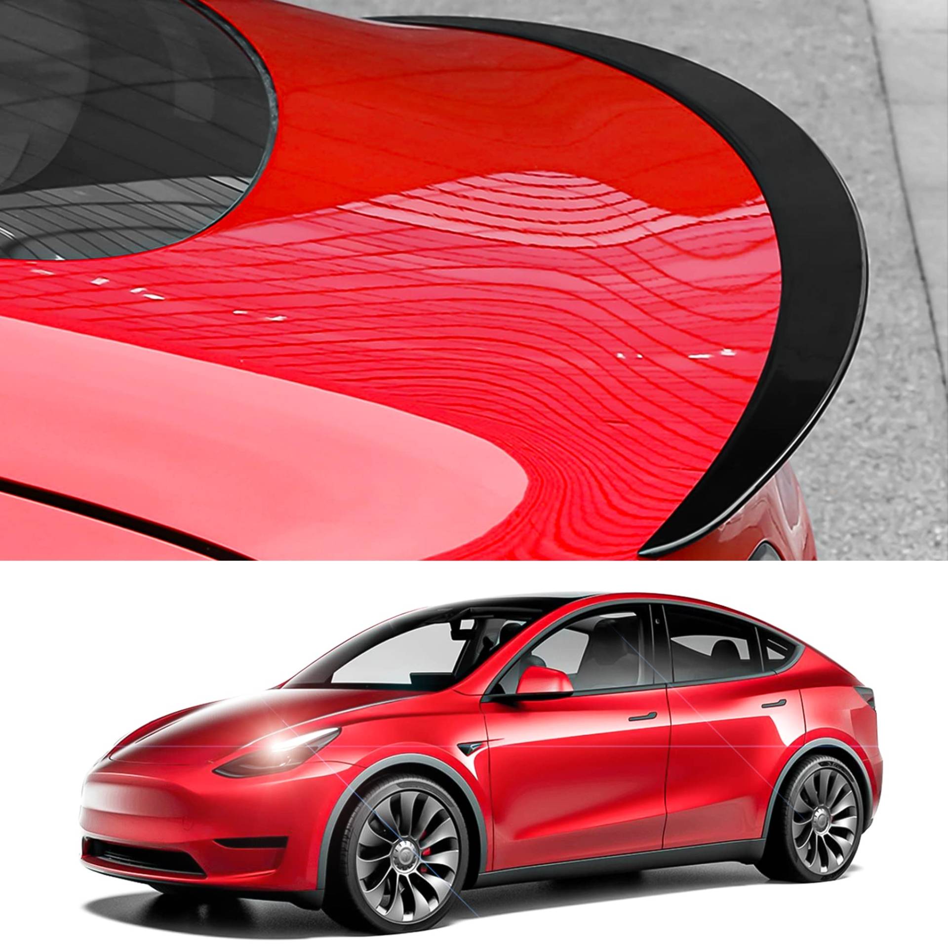 Arcoche für Tesla Model Y Spoiler 2024-2020 Heckspoiler flügel Performance Heckklappe Heckdeckel für Tesla Model Y Zubehör (Glänzend Schwarz) von Arcoche