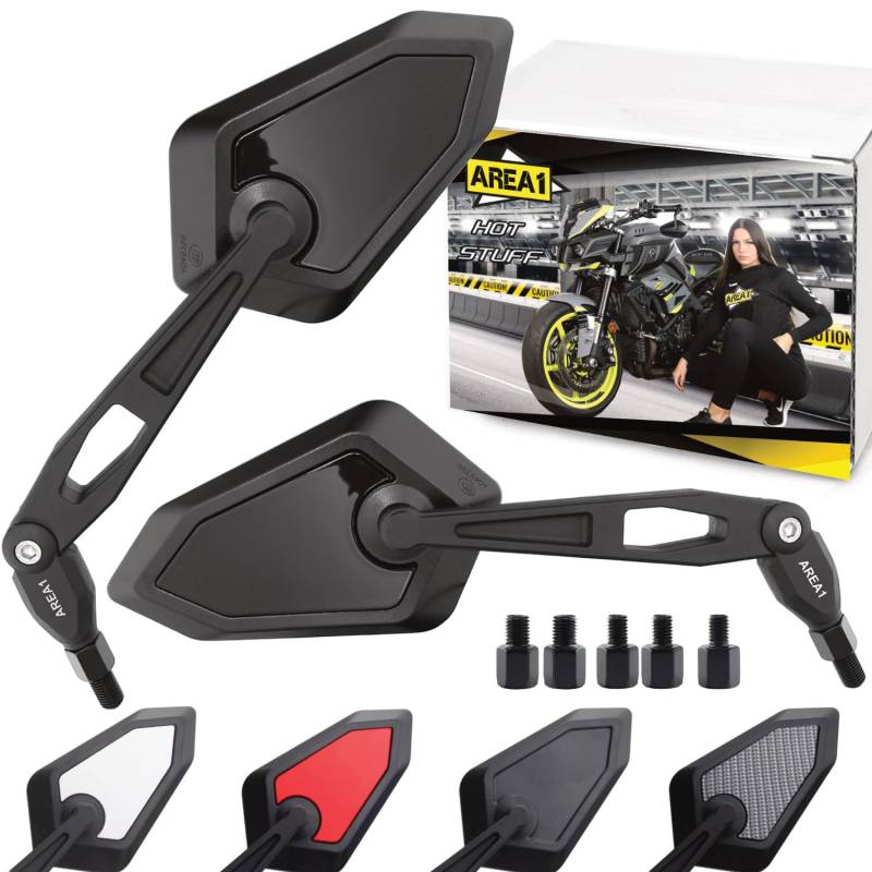 Rückspiegel Spiegel Set kompatibel mit BMW R1250, R 1250 GS, Adventure (M10x1.5) (V39) von Area Longboard