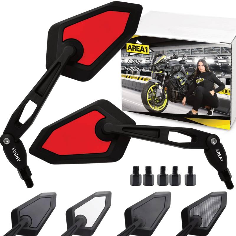 Rückspiegel Spiegel Set kompatibel mit Suzuki Gladius SFV 650 / Inazuma 250F / TDR 125 240(V33) von Area Longboard