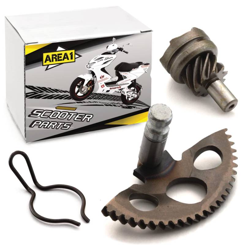 Area1 Kickstarter Reparaturset (Ritzel/Mitnehmer) 50ccm 2-Takt. Kompatibel mit Piaggio NRG mc2 mc3 Power TPH Fly Liberty Free Zip Free Sfera, Gilera Runner, Aprilia SR R, Vespa S Sprint ET2 LX LXV von Area1