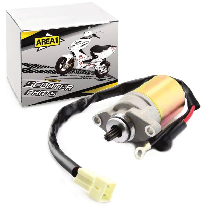 Area1 Ersatz Anlasser Starter Motor 50ccm China 2-Takt. Kompatibel mit Explorer (Race GT Iron Hi Race Spin) (Hussar Oliver) (RY6 RY8 FACT) Forstinger, Mawi, MUZ, Ride, von Area1