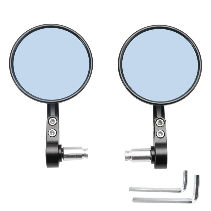 Areyourshop 7/8" 22mm Anti Glare Round Bar End Mirrors Blue Glass For Street Tracker Sport von Areyourshop